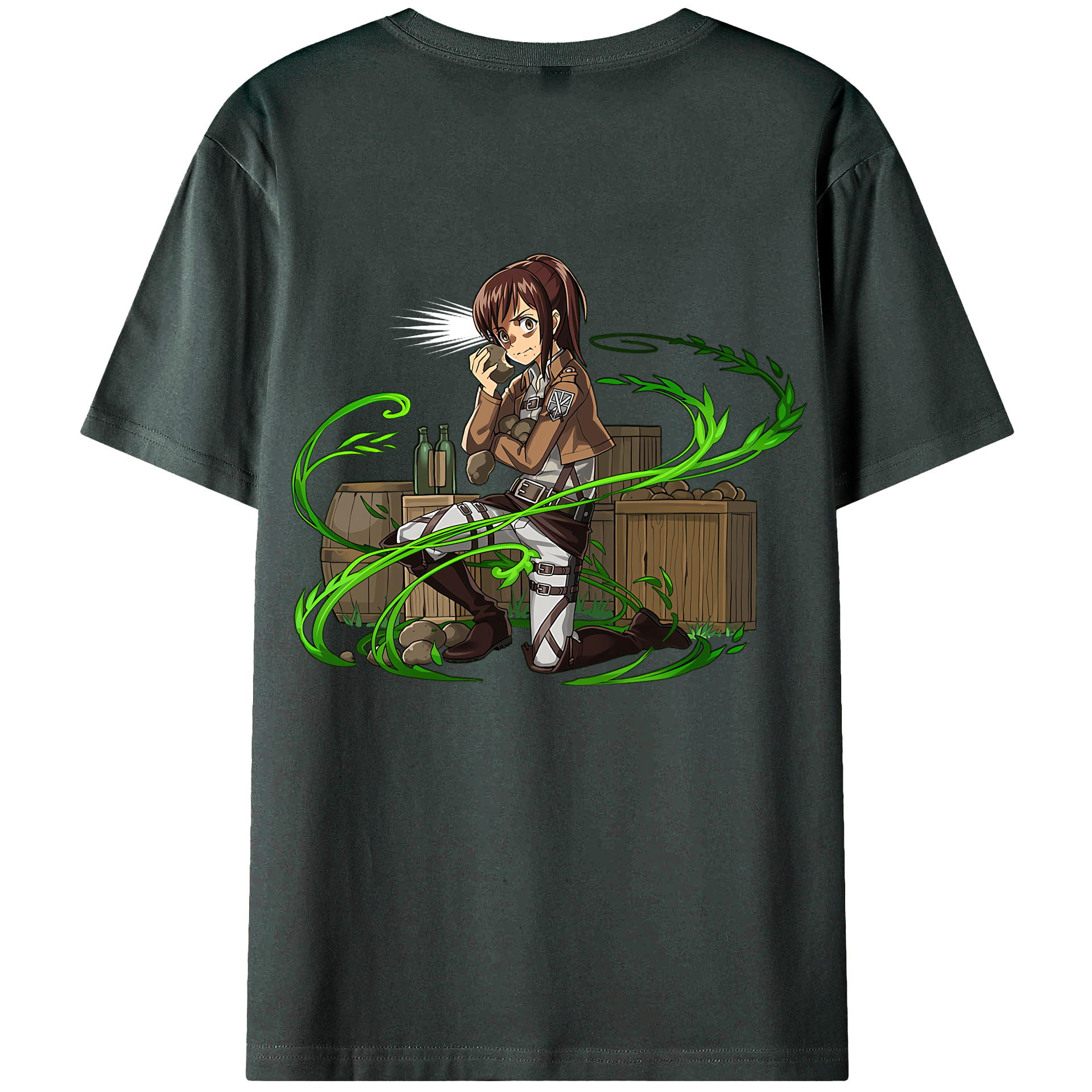 （画像用） 進撃の巨人 サシャ·ブラウス Attack on Titan Sasha Blaus 綿100％ メンズ半袖Tシャツ（バックプリント） 通気性